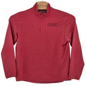 Jim Nantz Vineyard Vines Men's Medium 1/4 Zip Pullover Mock Neck Red Performance